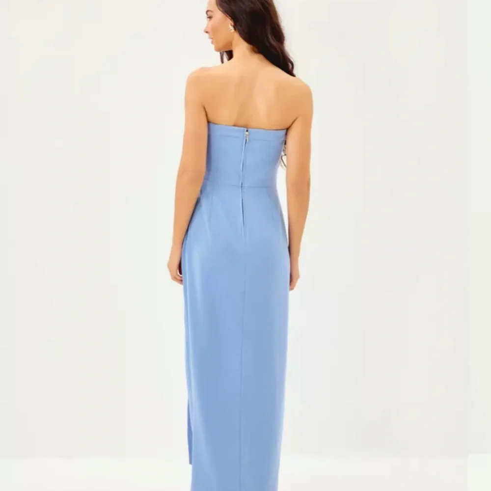 Lilly Pulitzer Blue Strapless Sheath Dress for Weddings - Picture 3 of 9